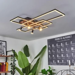 Lampes En Bois-hofstein Plafonnier Deadwood LED Brun, Couleur bois, 6 lumières