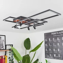 Lampes En Bois-hofstein Plafonnier Deadwood LED Brun, Couleur bois, 6 lumières