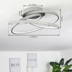 hofstein Plafonnier Demaine LED Gris, 1 lumière