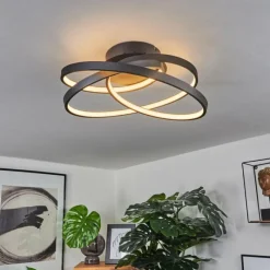 hofstein Plafonnier Demaine LED Noir, 1 lumière