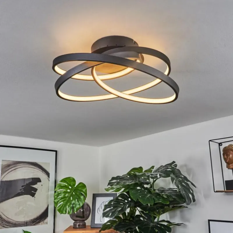 hofstein Plafonnier Demaine LED Noir, 1 lumière