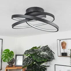 hofstein Plafonnier Demaine LED Noir, 1 lumière