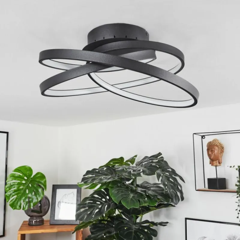 hofstein Plafonnier Demaine LED Noir, 1 lumière