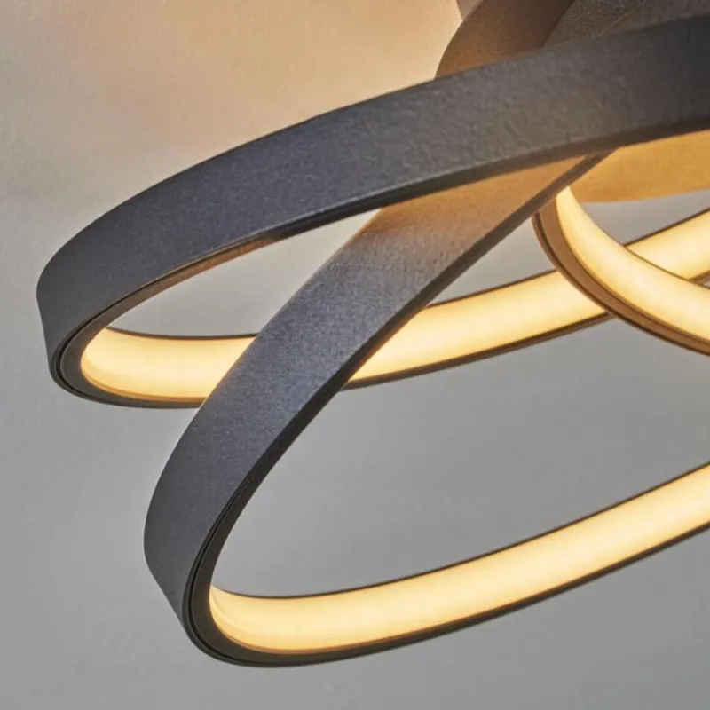 hofstein Plafonnier Demaine LED Noir, 1 lumière