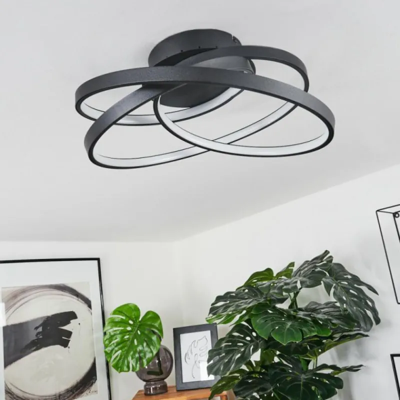 hofstein Plafonnier Demaine LED Noir, 1 lumière