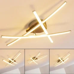 hofstein Plafonnier Deneb LED Nickel mat, 3 lumières