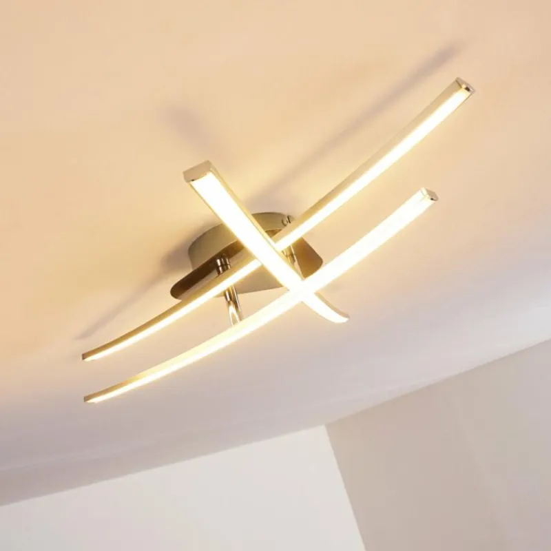 hofstein Plafonnier Deneb LED Nickel mat, 3 lumières