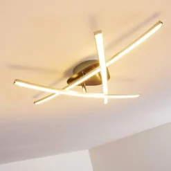 hofstein Plafonnier Deneb LED Nickel mat, 3 lumières