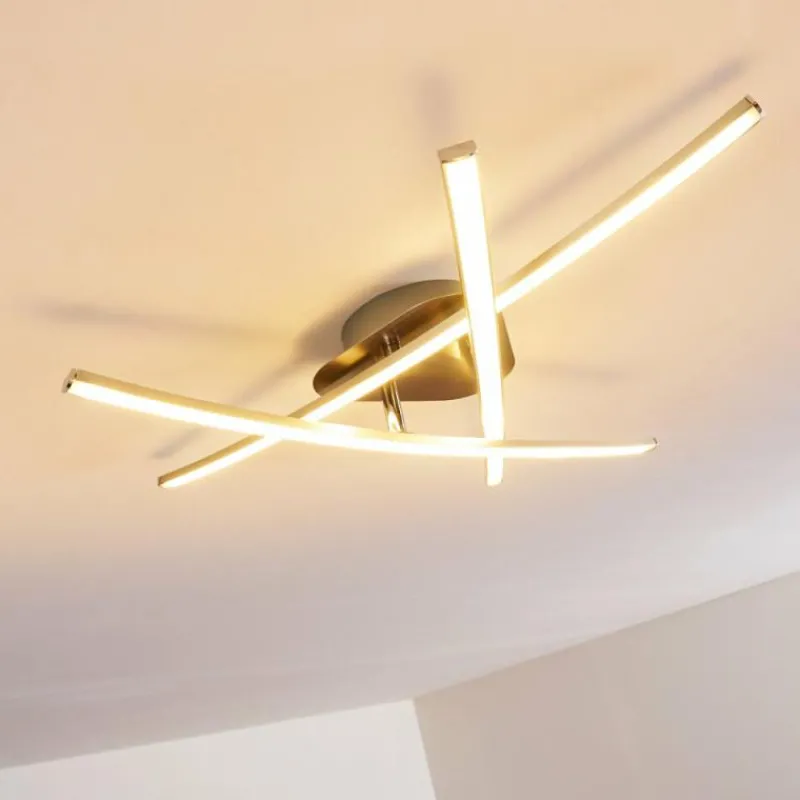 hofstein Plafonnier Deneb LED Nickel mat, 3 lumières