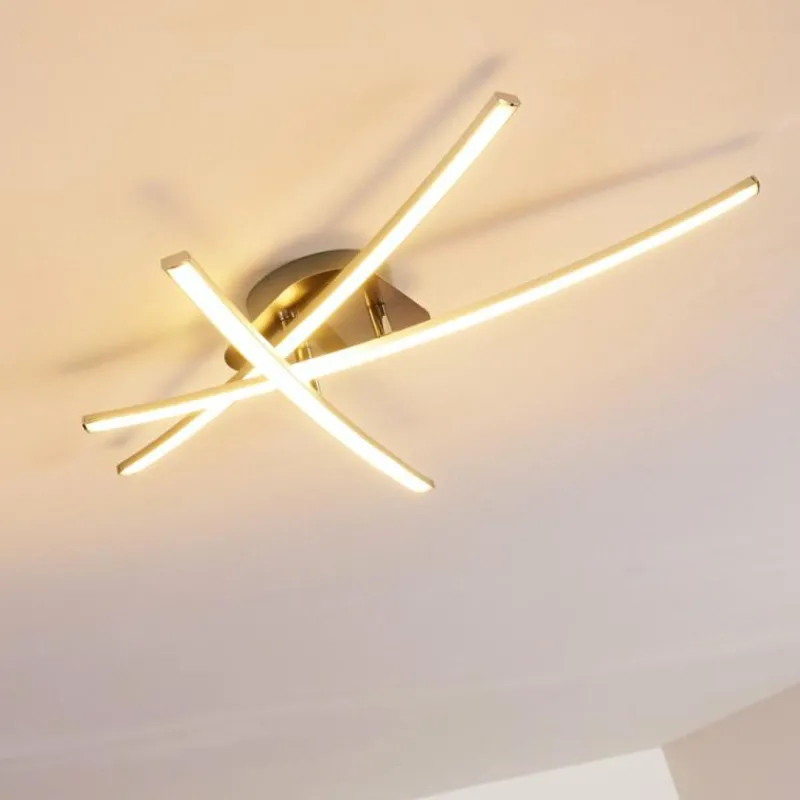 hofstein Plafonnier Deneb LED Nickel mat, 3 lumières