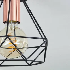 hofstein Plafonnier Denno Cuivre, Noir, 1 lumière