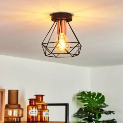 hofstein Plafonnier Denno Cuivre, Noir, 1 lumière