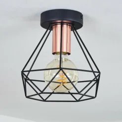 hofstein Plafonnier Denno Cuivre, Noir, 1 lumière