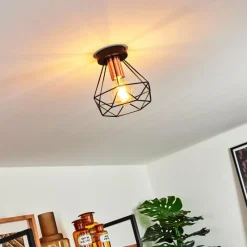 hofstein Plafonnier Denno Cuivre, Noir, 1 lumière
