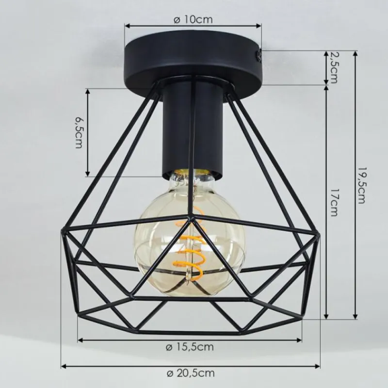 hofstein Plafonnier Denno Noir, 1 lumière