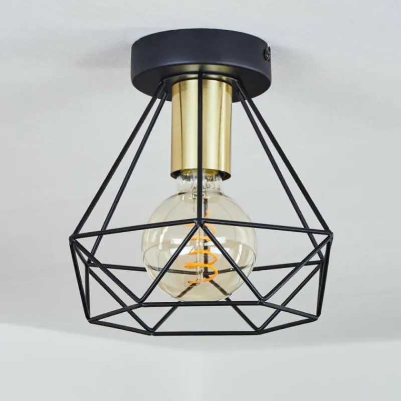 Lampes Dorées-hofstein Plafonnier Denno Or, Noir, 1 lumière