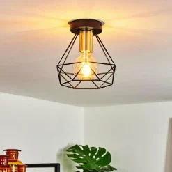 Lampes Dorées-hofstein Plafonnier Denno Or, Noir, 1 lumière