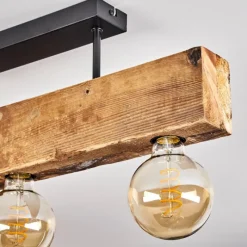 Luminaires Scandinaves-hofstein Plafonnier Derville Écru, Noir, 3 lumières