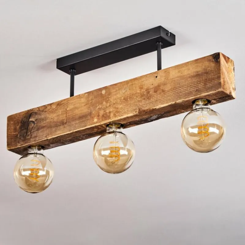 Luminaires Scandinaves-hofstein Plafonnier Derville Écru, Noir, 3 lumières