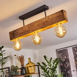 Luminaires Scandinaves-hofstein Plafonnier Derville Écru, Noir, 3 lumières