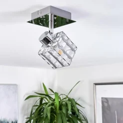 hofstein Plafonnier Desrue Chrome, Argenté, 1 lumière