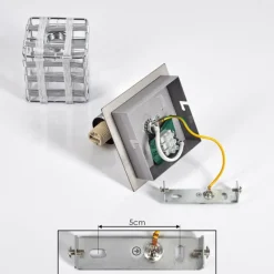 hofstein Plafonnier Desrue Chrome, Argenté, 1 lumière