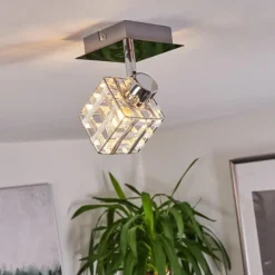 hofstein Plafonnier Desrue Chrome, Argenté, 1 lumière