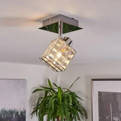 hofstein Plafonnier Desrue Chrome, Argenté, 1 lumière