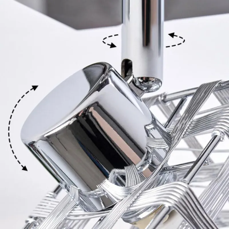 hofstein Plafonnier Desrue Chrome, Argenté, 4 lumières