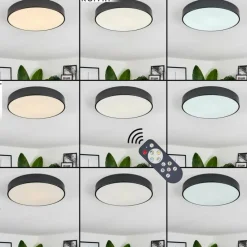 hofstein Plafonnier Diagonal LED Noir, 1 lumière, Télécommandes