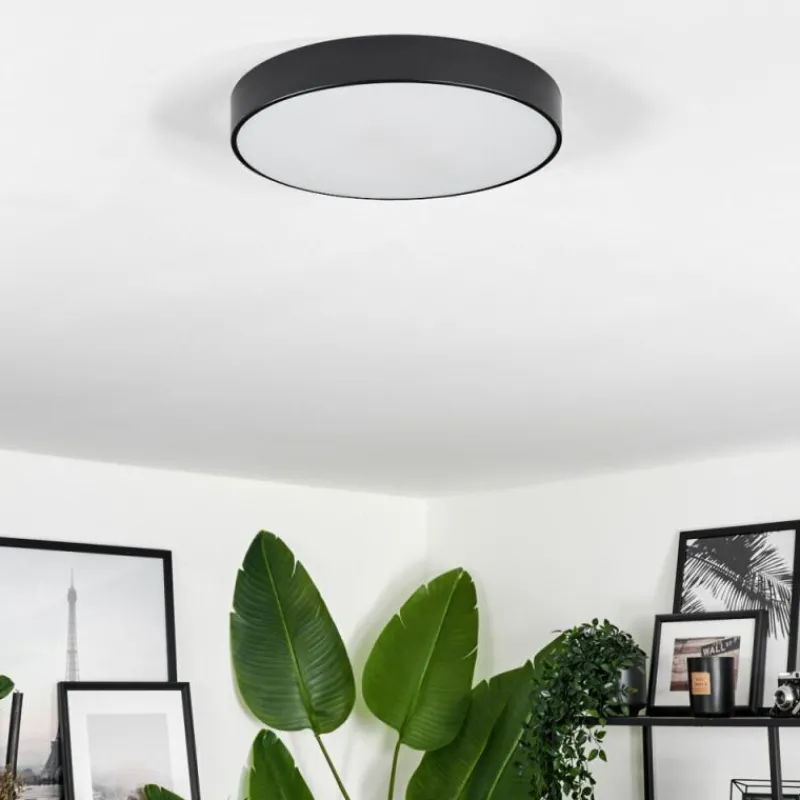 hofstein Plafonnier Diagonal LED Noir, 1 lumière, Télécommandes