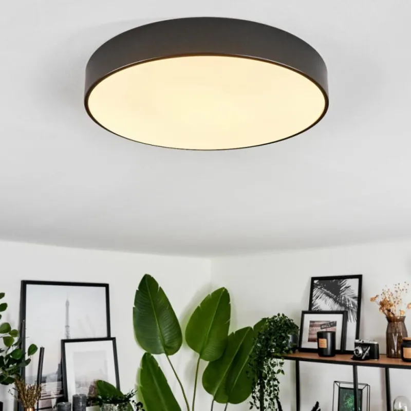 hofstein Plafonnier Diagonal LED Noir, 1 lumière, Télécommandes