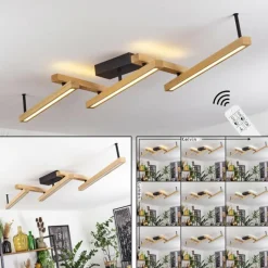 hofstein Plafonnier Disentis LED Écru, Noir, 1 lumière, Télécommandes