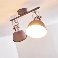 hofstein Plafonnier Dompierre Gris, Blanc, 2 lumières* Spots Et Projecteurs