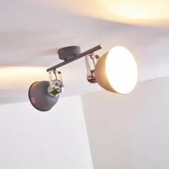 hofstein Plafonnier Dompierre Gris, Blanc, 2 lumières* Spots Et Projecteurs