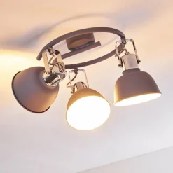 hofstein Plafonnier Dompierre Gris, Blanc, 3 lumières