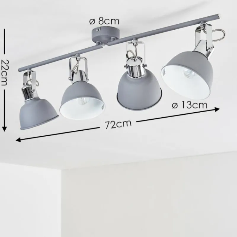 hofstein Plafonnier Dompierre Gris, Blanc, 4 lumières* Spots Et Projecteurs