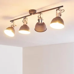 hofstein Plafonnier Dompierre Gris, Blanc, 4 lumières* Spots Et Projecteurs