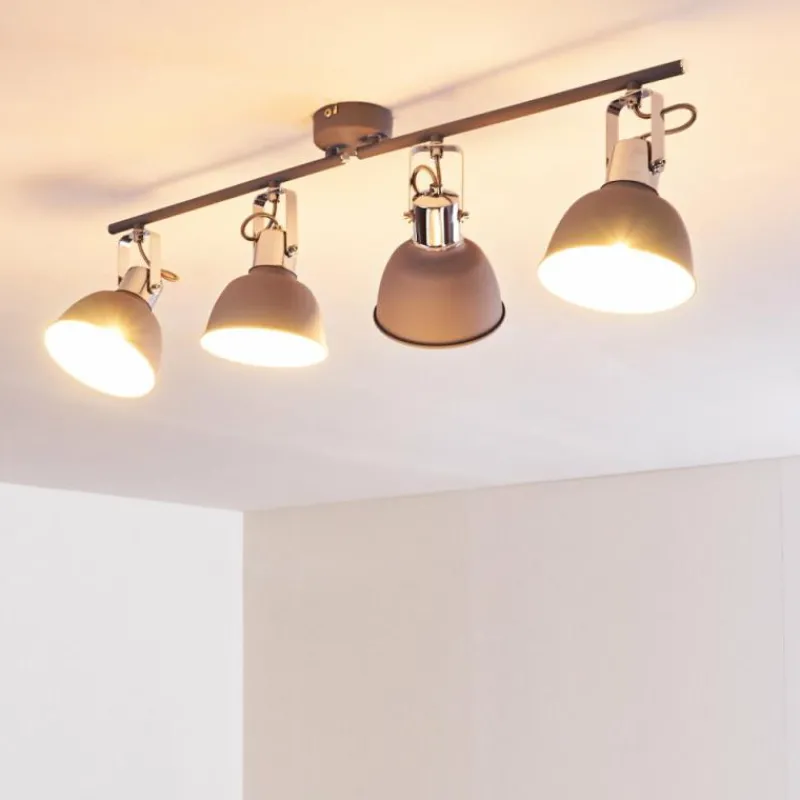 hofstein Plafonnier Dompierre Gris, Blanc, 4 lumières* Spots Et Projecteurs