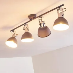 hofstein Plafonnier Dompierre Gris, Blanc, 4 lumières* Spots Et Projecteurs