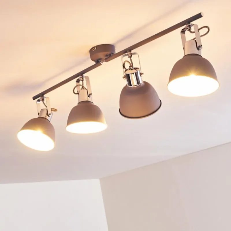hofstein Plafonnier Dompierre Gris, Blanc, 4 lumières* Spots Et Projecteurs