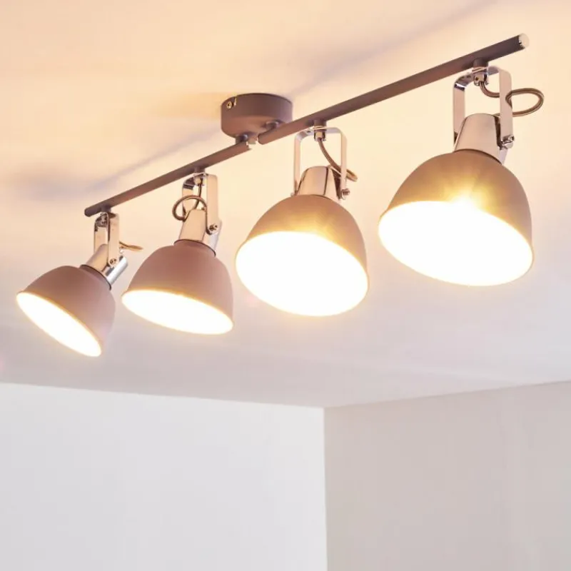 hofstein Plafonnier Dompierre Gris, Blanc, 4 lumières* Spots Et Projecteurs