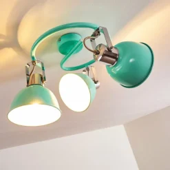 Lampes Vintages & Rétros-hofstein Plafonnier Dompierre Vert, Blanc, 3 lumières