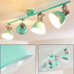 Lampes Vintages & Rétros-hofstein Plafonnier Dompierre Vert, Blanc, 4 lumières