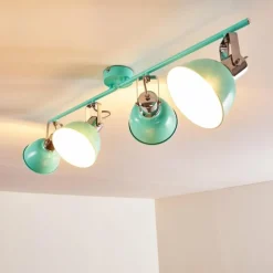 Lampes Vintages & Rétros-hofstein Plafonnier Dompierre Vert, Blanc, 4 lumières