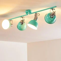 Lampes Vintages & Rétros-hofstein Plafonnier Dompierre Vert, Blanc, 4 lumières