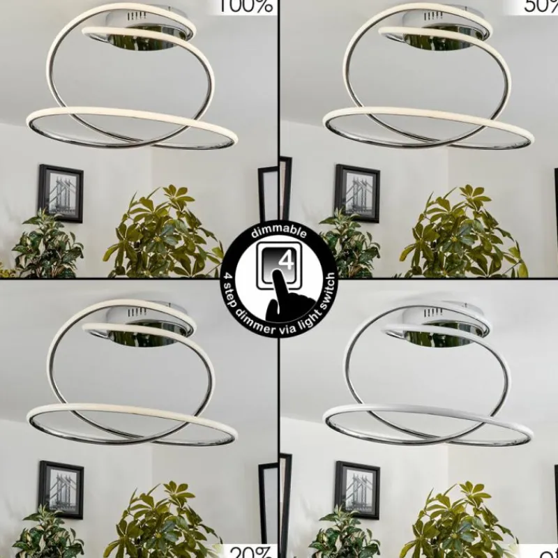 hofstein Plafonnier Donebas LED Chrome, 1 lumière