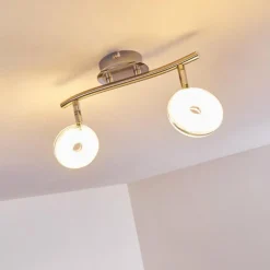 hofstein Plafonnier Donot LED Nickel mat, 2 lumières