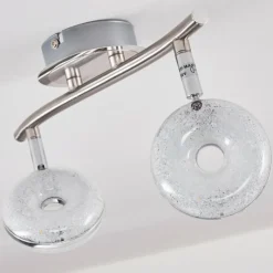 hofstein Plafonnier Donot LED Nickel mat, 2 lumières