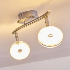 hofstein Plafonnier Donot LED Nickel mat, 2 lumières